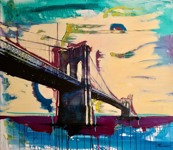 Very big painting - "Brooklyn" - USA - Urban Art - Bridge - Street Art - New York
