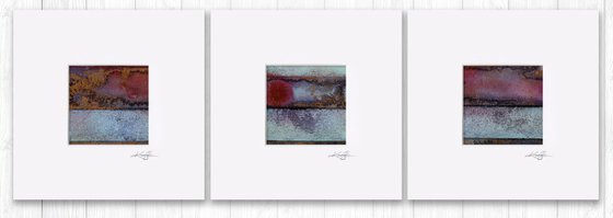 Abstract Harmony Collection 1 - 3 Abstract Paintings in mats by Kathy Morton Stanion