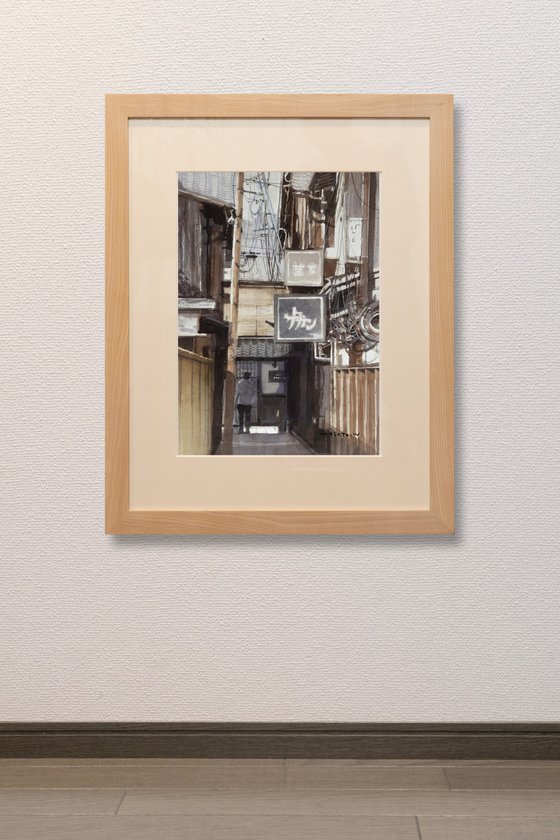 Retro Kyoto alleyway / watercolor sketch