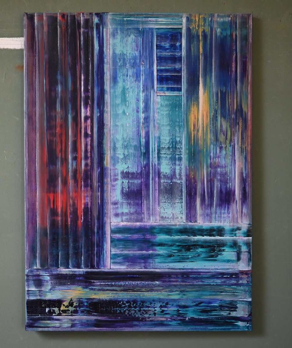 Abstract Oil Painting By Giuseppe Pastore, 20 X 28, Instinct, Original Artwork