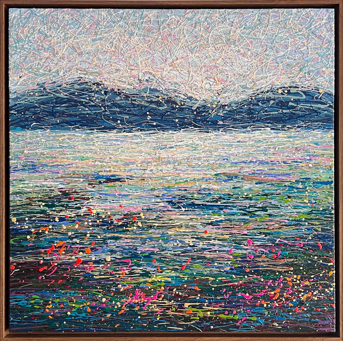 Impressionistic Landscape Acrylic Painting By Nadiia Antoniuk, 33 X 33", Summer In The Heart - Framed, Original Artwork