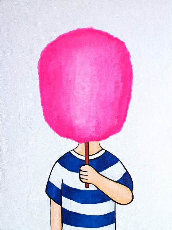 Candy Floss Face Pop Art Painting on Canvas