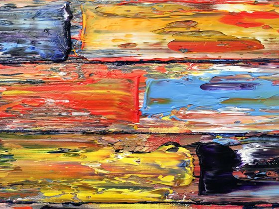 "All Structures Are Unstable" - Original Highly Textured PMS Abstract Oil Painting On Canvas - 36" x 18"