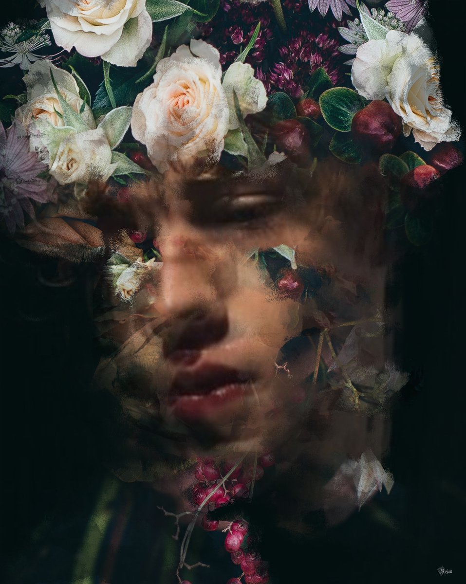 Illustrative Portrait Photograph By Bojan Jevtic, 34 X 43, Missing Spring, Original Artwork