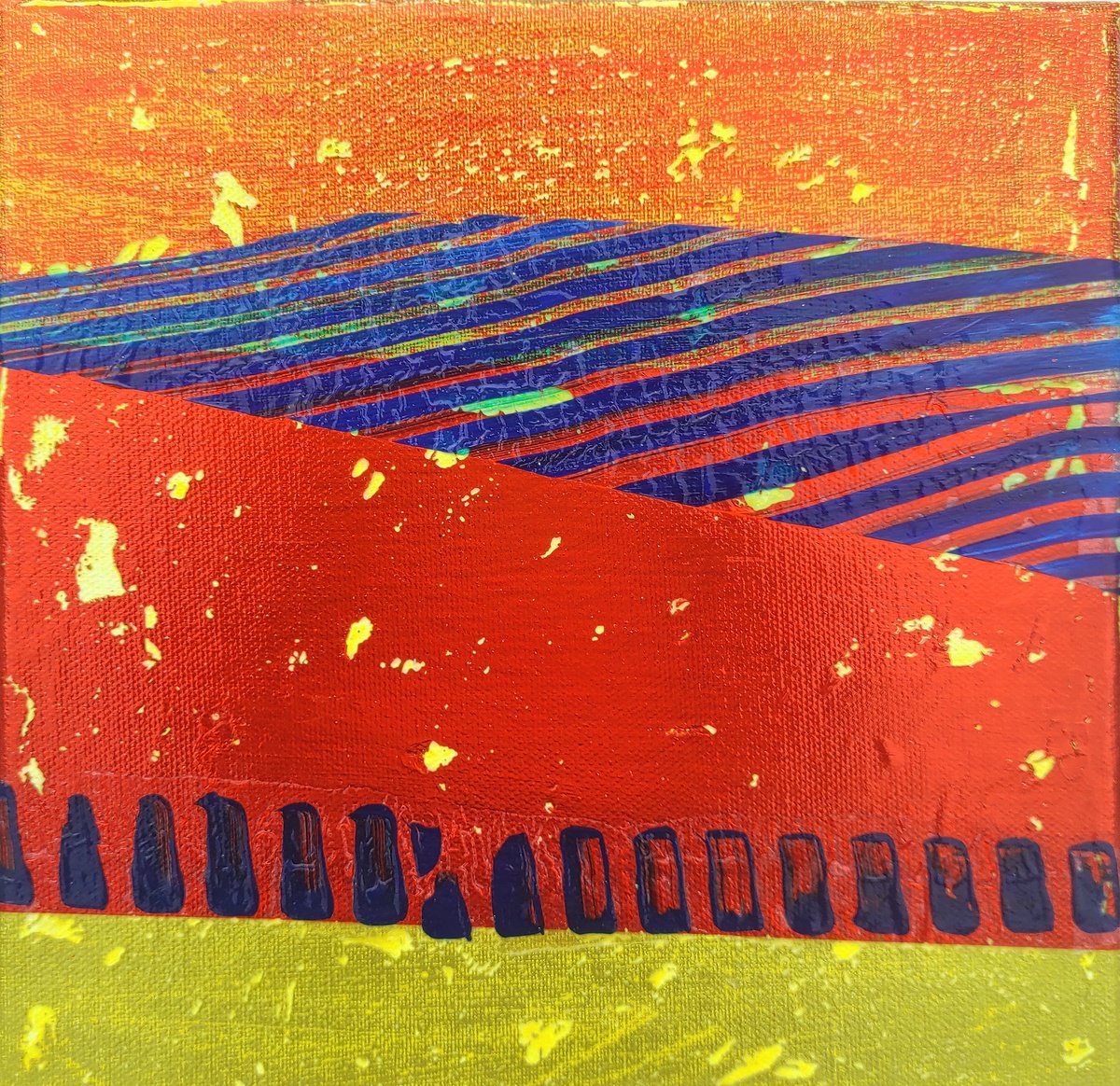 Organic Landscape Painting By Kaliya Ka, 10 X 10", Salty Landscape, Original Artwork