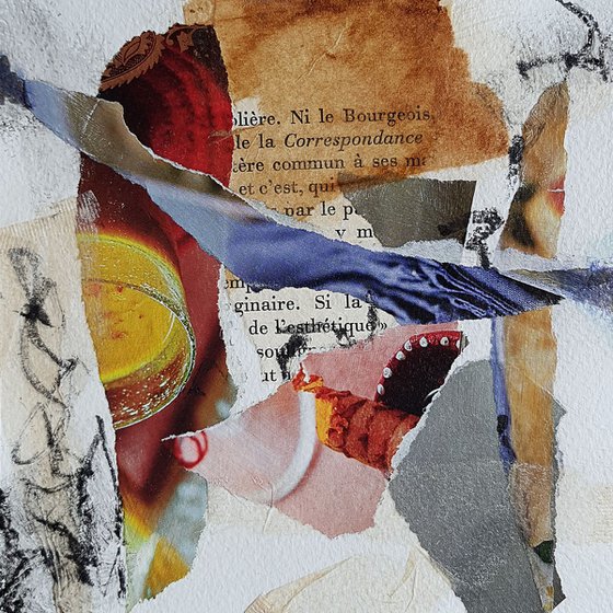 Imaginaire et esthetique - mixed media collage on paper - small size