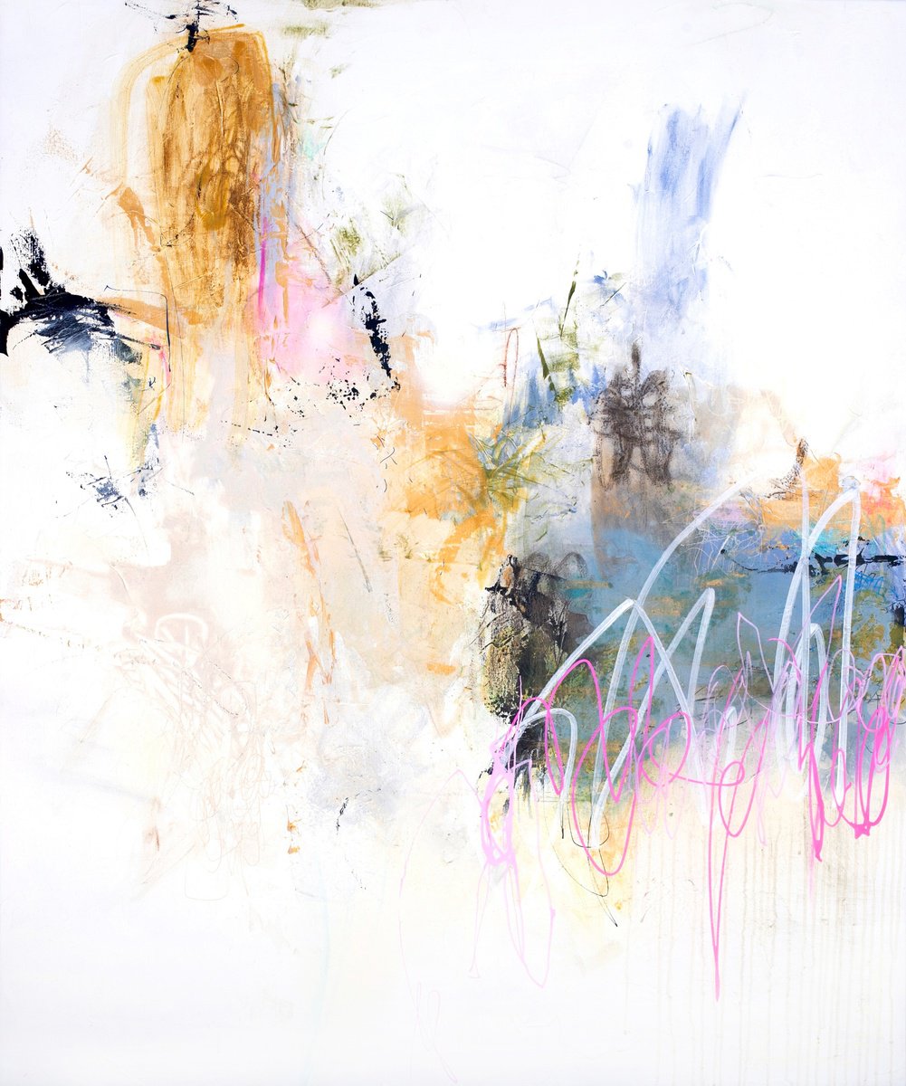 Organic Abstract Acrylic Painting By Carolina Alotus, 39 X 47, Dazzle, Original Artwork