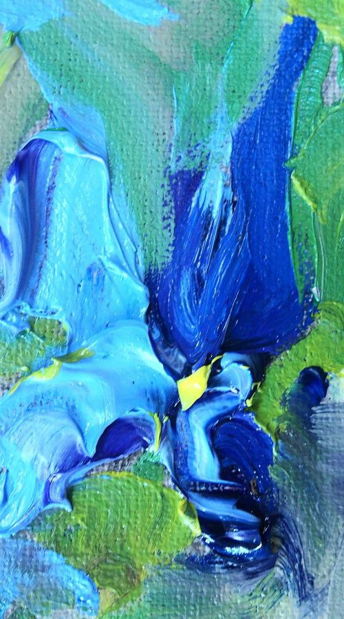 Blue Irises by Lesley Blackburn