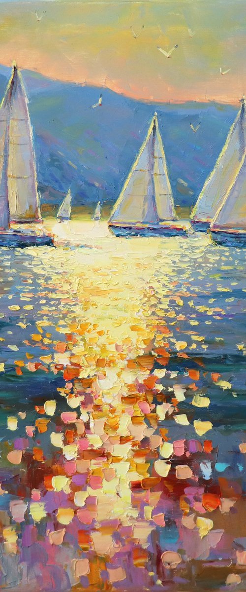 Sailboats by Evgeny Chernyakovsky