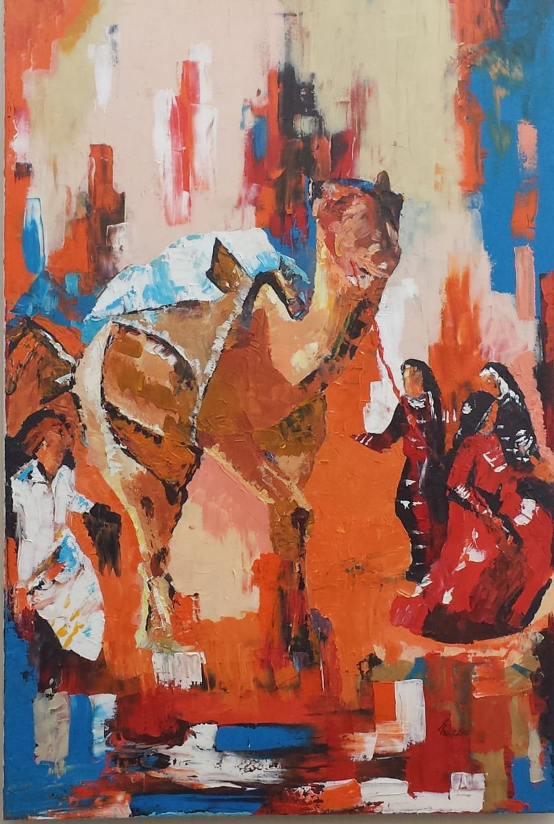 The Desert (Rajasthan) By Shazia Mufti, 24 X 36, Artwork For Sale On Artfinder