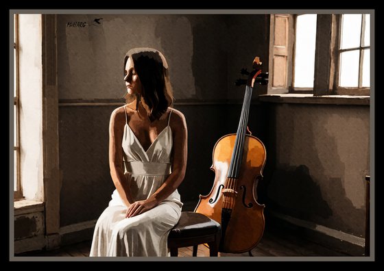 WOMAN WITH CELLO 3826