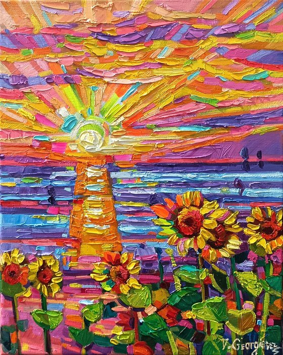 Sunflowers on the coast