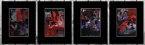 Abstract Composition Collection 19 - 4 Abstract Paintings by Kathy Morton Stanion