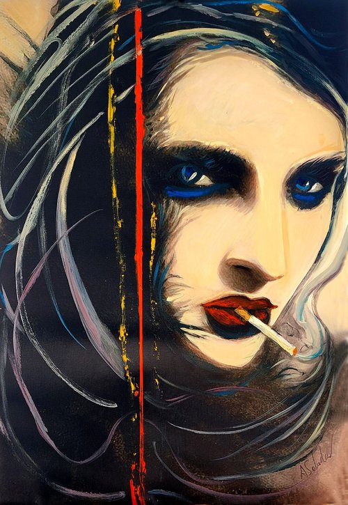 Smoking Lady by Alex Solodov