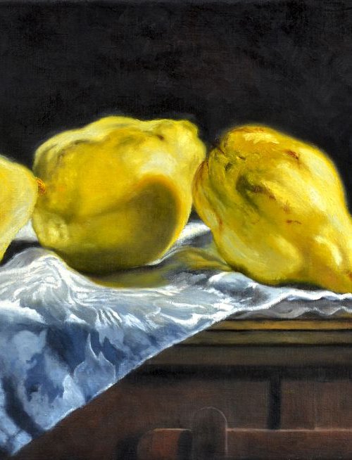 Quinces and Silver Bowl by Andrew McNeile Jones