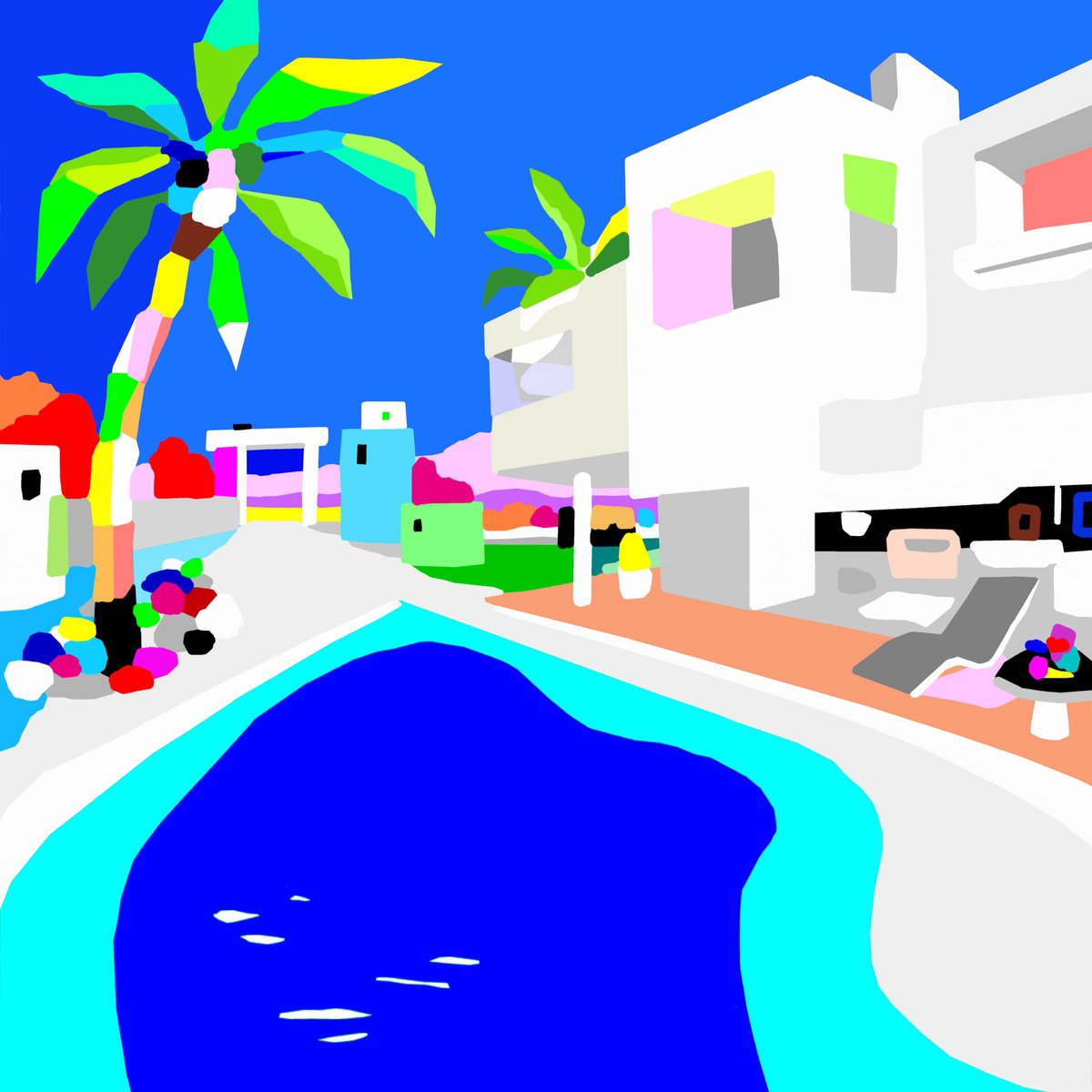 Landscape Giclee Print By Alejos, 17 X 17, My Lost Paradise, Original Artwork