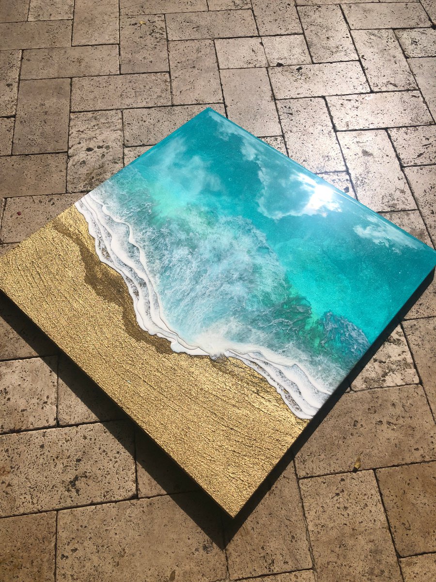 Organic Landscape Painting By Ana Hefco, 30 X 30, Here To Stay, Original Artwork