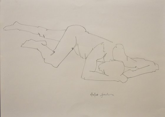 Study of a male Nude - Life Drawing No 627