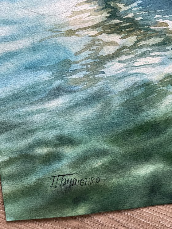 Tomorrow back to sea, original watercolour