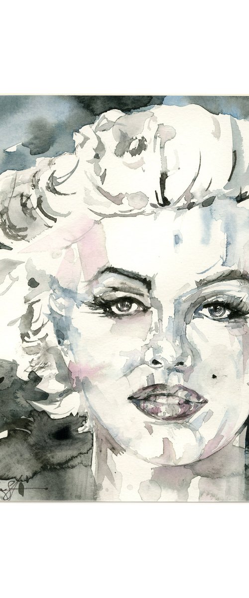 Goddess Marilyn - 4 - Watercolor Painting by Kathy Morton Stanion by Kathy Morton Stanion