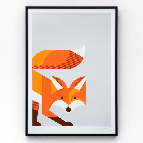 Fox A2 limited edition screen print by The Lost Fox