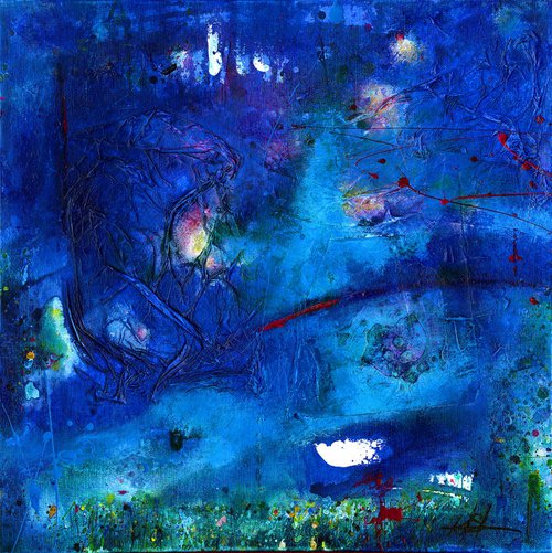 At Night In The Fairy Garden - Mixed Media art by Kathy Morton Stanion by Kathy Morton Stanion
