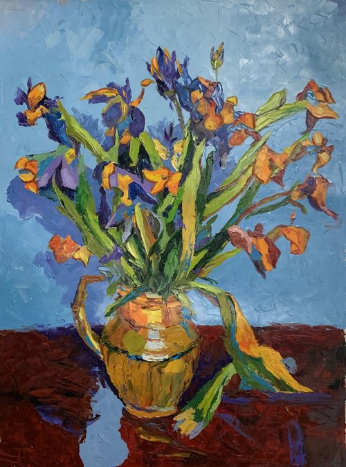 Irises. Flowers. Inspired by Van Gogh.#4 by Vita Schagen