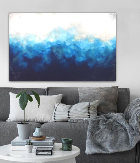 abstract ocean (150 x 100 cm XL artwork)