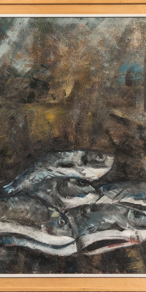 Still life with fish by Matteo Cecchinato