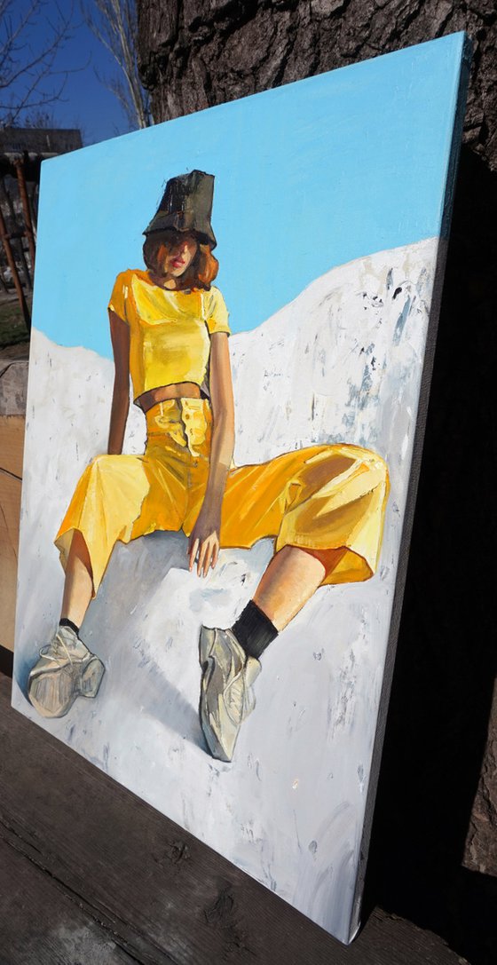 "Girl in a yellow suit" Painting by Anastasia Balabina