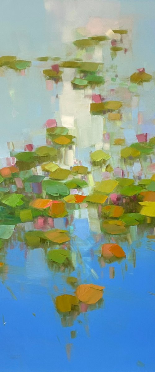Waterlilies, Original oil painting, Handmade artwork, One of a kind by Vahe Yeremyan