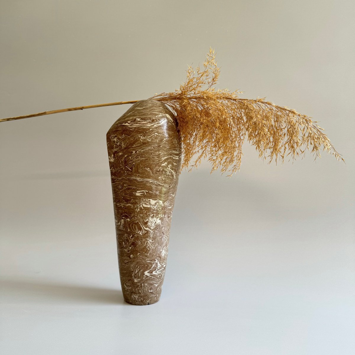 Geometric Abstract Clay Sculpture By Ceramicabeli Alexandra Beliba, 5 X 11, Earth