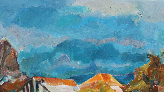 Houses with orange roofs