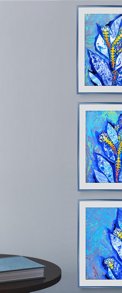 Blue Garden, set of 3 by Mariia Raskin