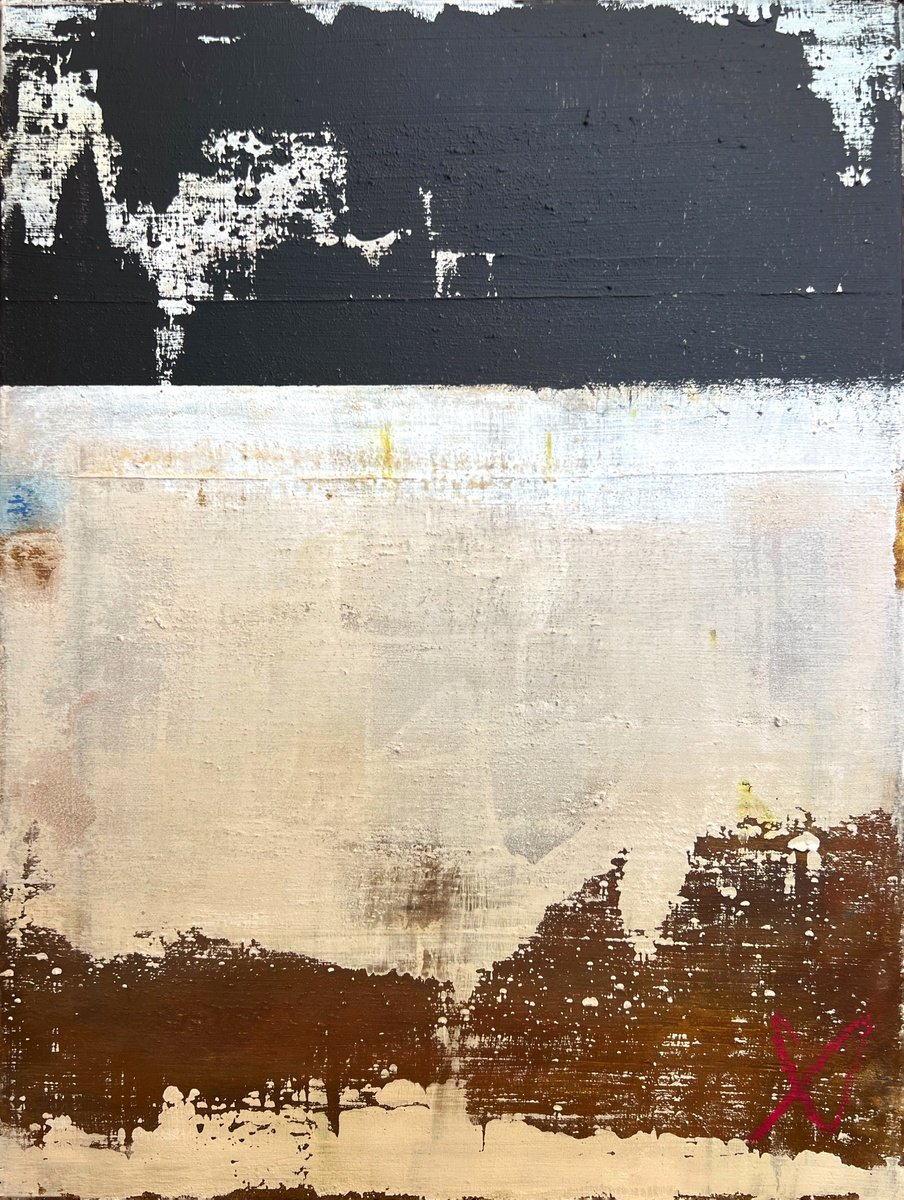 Geometric Abstract Painting By Sergio Aranda, 18 X 24", Threshold, Original Artwork