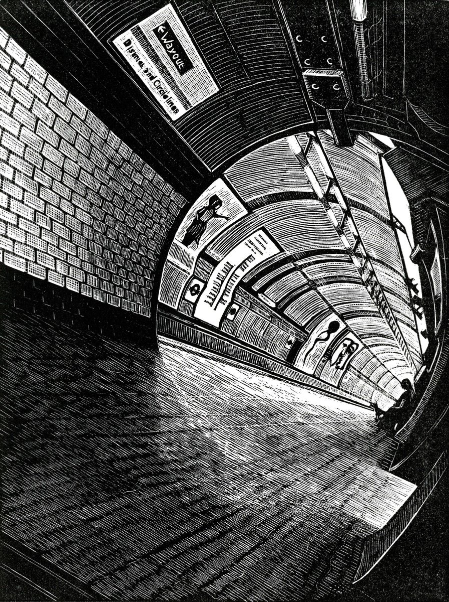 Cityscapes Etchings & Engravings By Rebecca Coleman, 11 X 13", Subterranea: Gloucester Road, Original Artwork