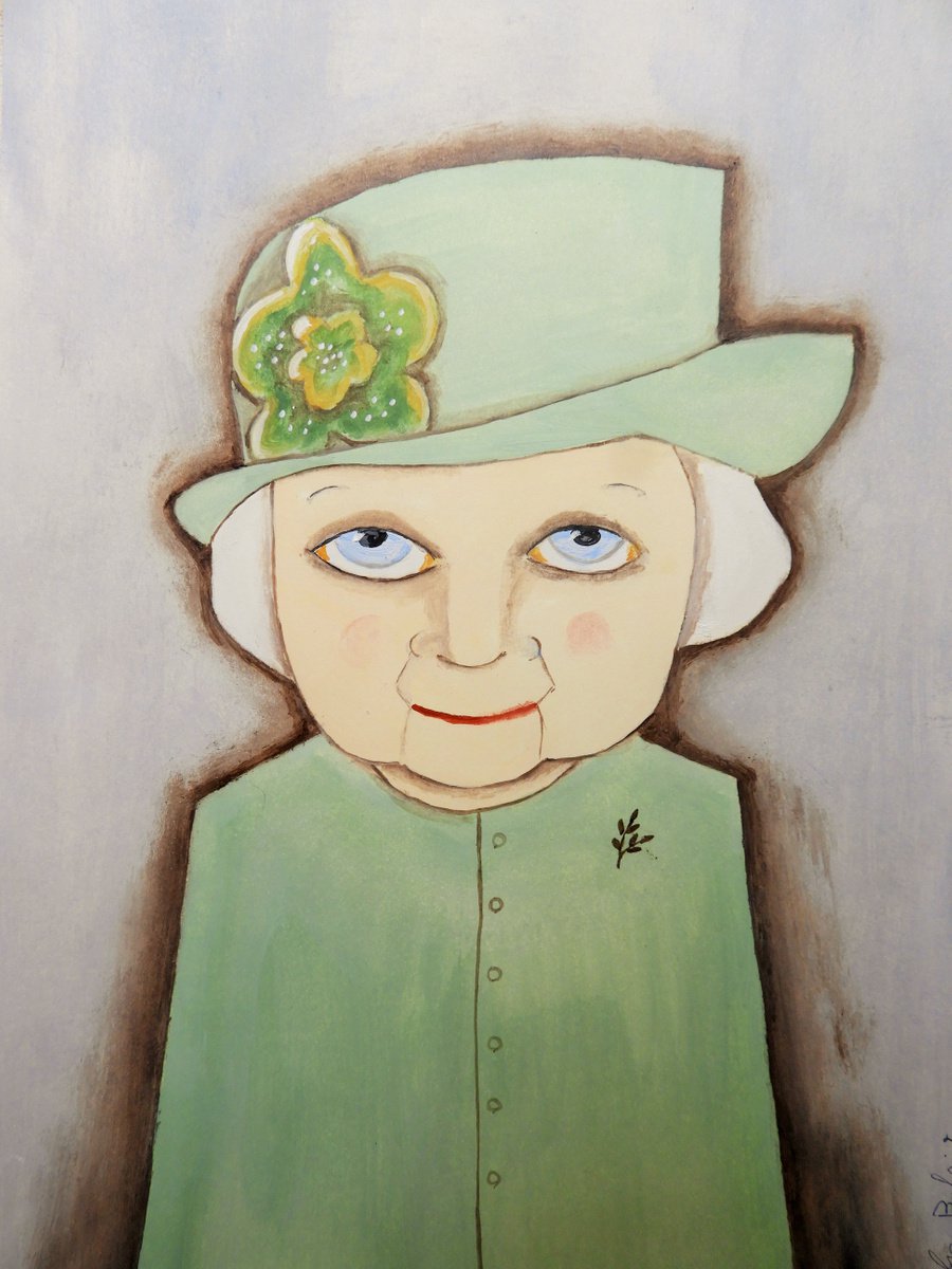 Queen (in light green) - oil on paper by Silvia Beneforti