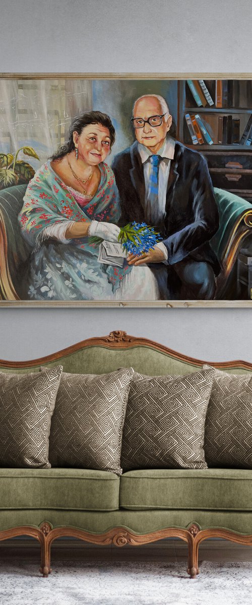 Married couple (portrait commission  from a photo) by Maria Kireev