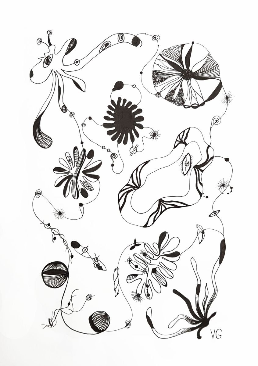 True connection 5 Abstract ink drawing. Abstract Artwork. by Viktoriya Gorokhova