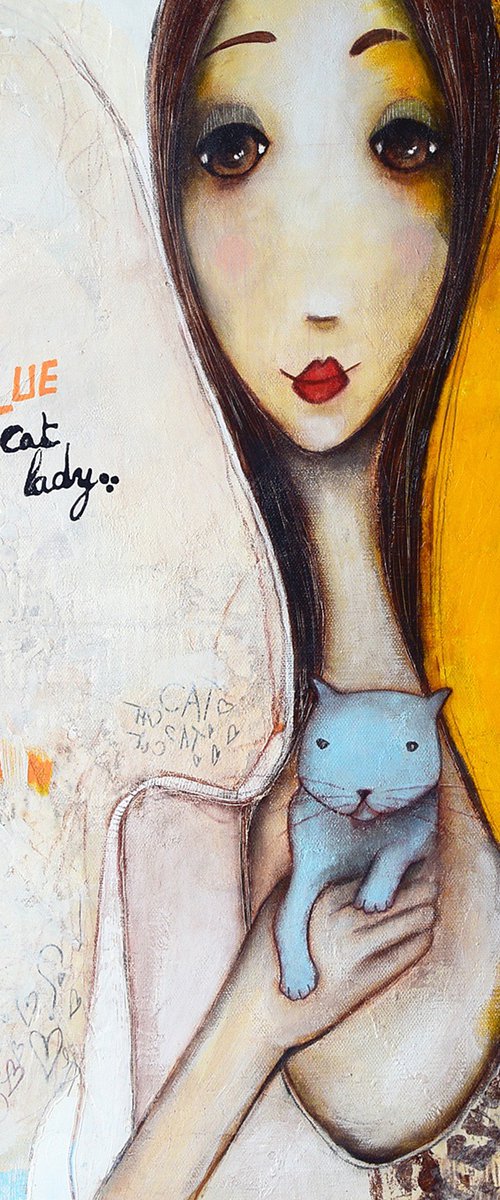 Blue cat lady by Armandine JS
