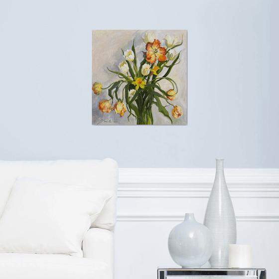 Still Life with Daffodils and Tulips