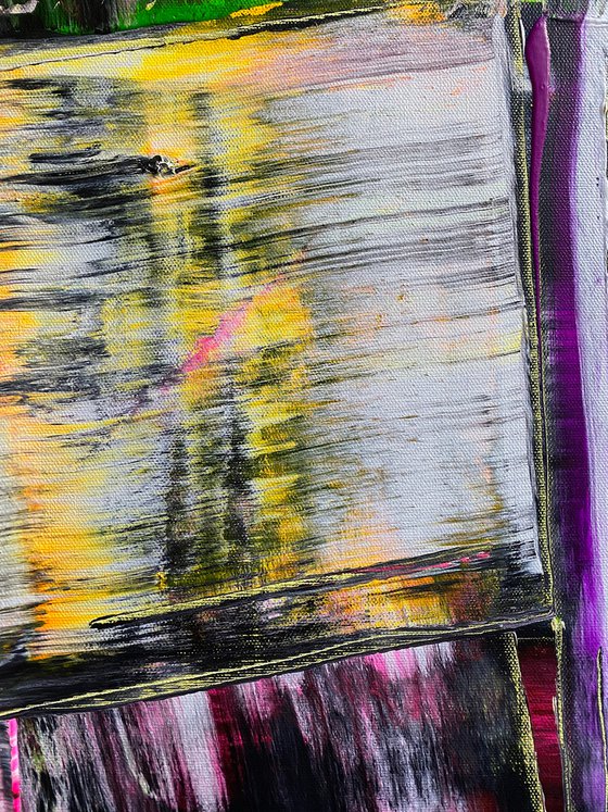 "Don't Forget To Swipe" - Original PMS Abstract Acrylic Painting On Canvas - 24" x 30"