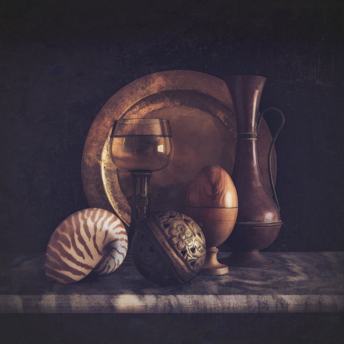 Brass plate objects by Paul Nash