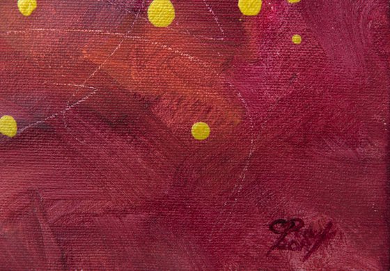 Il y a de la vie dans le désert - Original square abstract expressionist acrylic painting - Ready to hang
