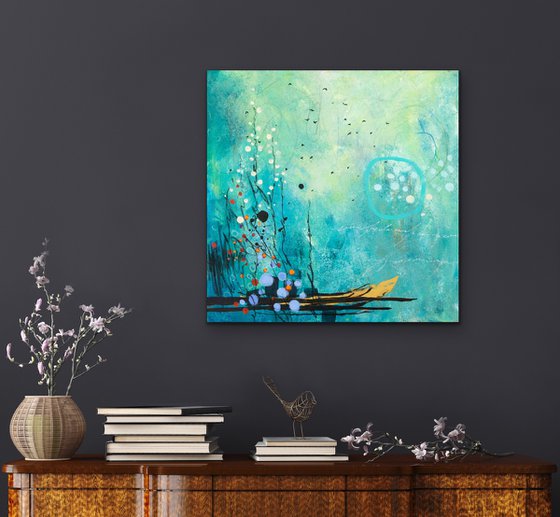 Dans le bruissement du matin - Original abstract landscape on canvas - Ready to hang