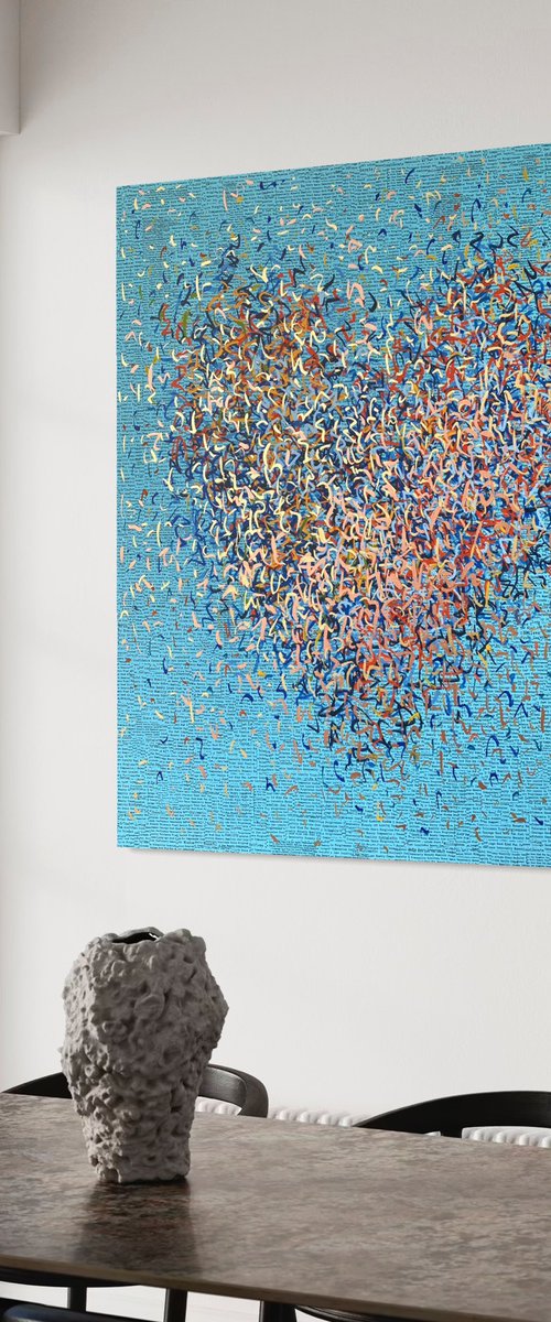 Optimist Heart Aqua by George Hall