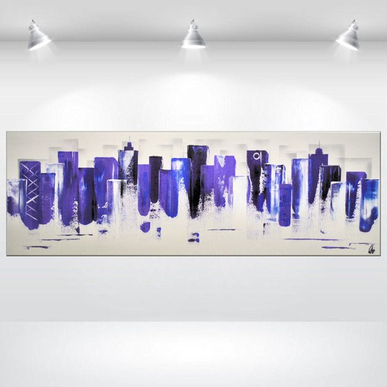 Blue Skyline - Original Painting - Abstract Painting - Acrylic Painting - Canvas Art - Wall art - ready to hang