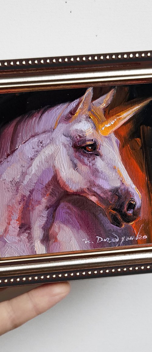 White unicorn by Nataly Derevyanko