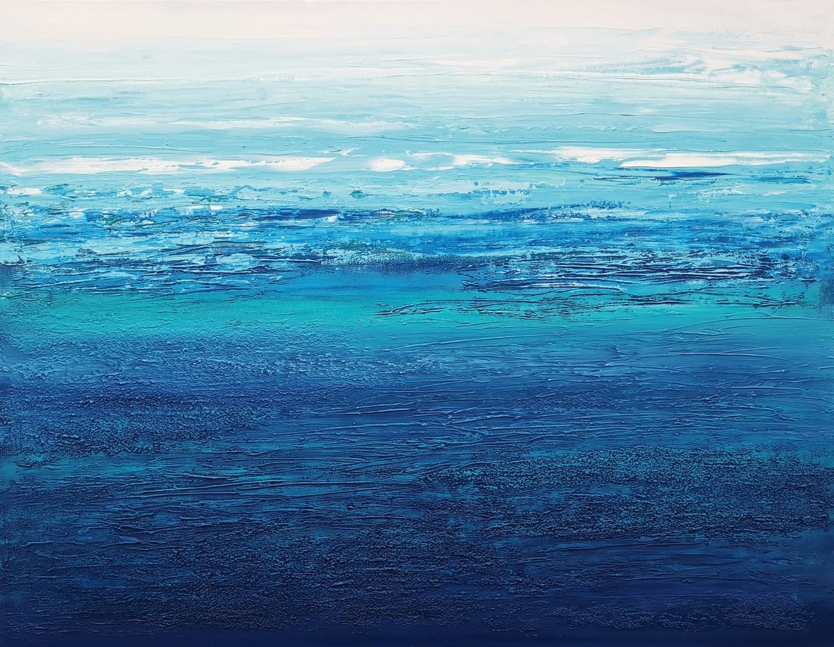 Impressionistic Landscape Oil Painting By Elena Mosurak, 35 X 28, Breeze, Original Artwork