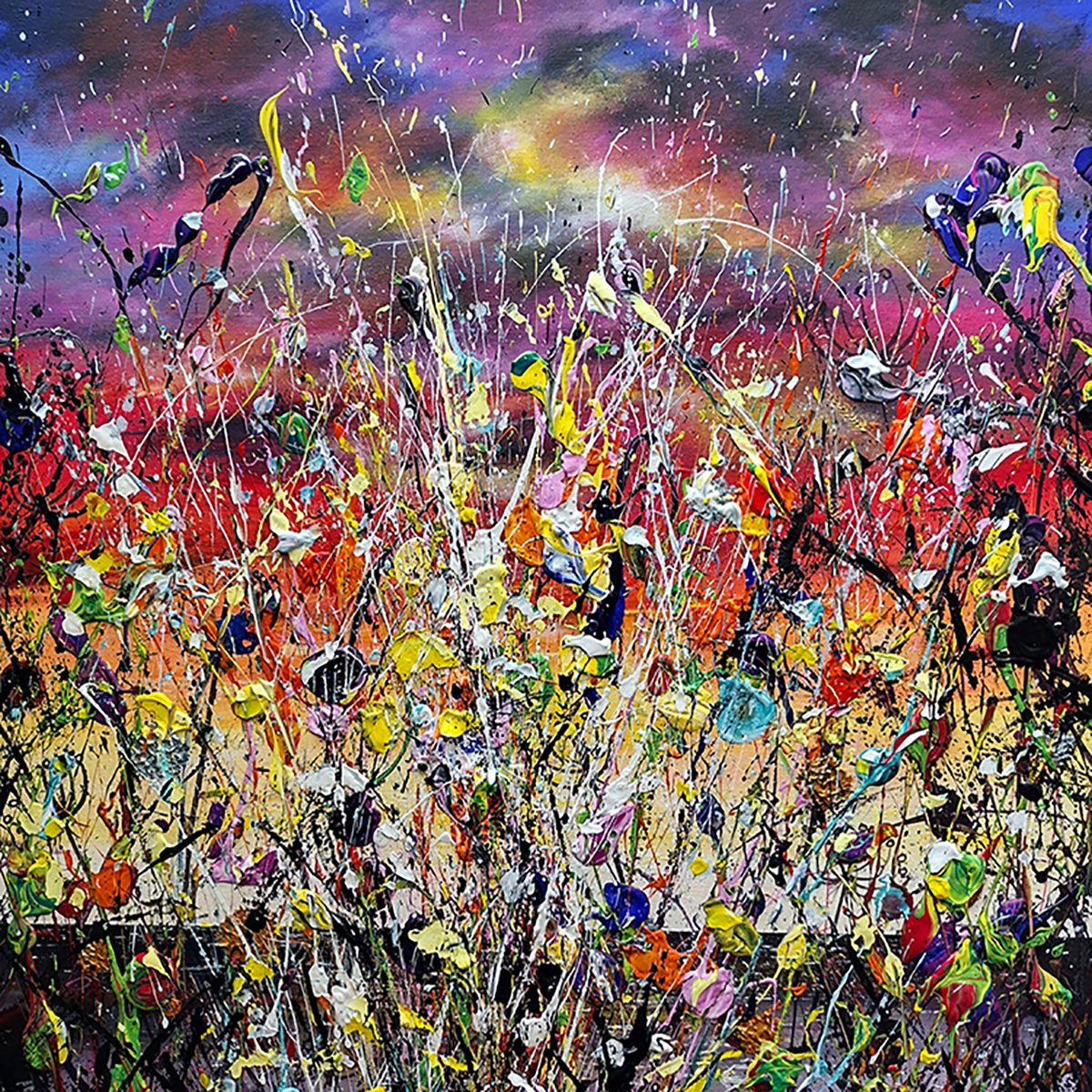 Abstract Acrylic Painting By Andrew Alan Johnson, 24 X 24, Rebel Headland, Original Artwork